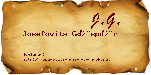 Josefovits Gáspár névjegykártya